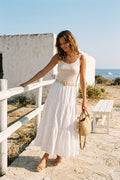 Jupe longue en broderie anglaise