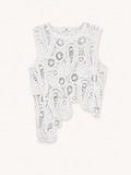 Top asymétrique en crochet 100% coton à nouer