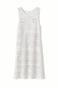 Robe midi en crochet ajouré sans manches