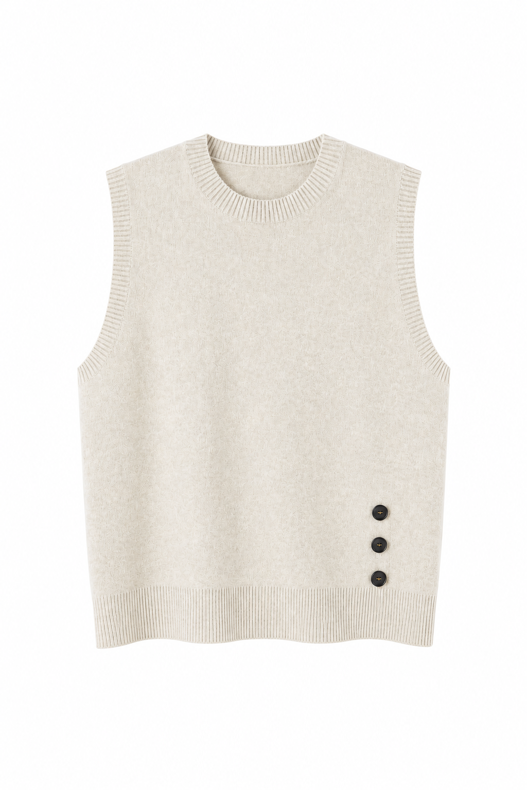 TOP SANS MANCHES EN MAILLE À BOUTONS LATÉRAUX