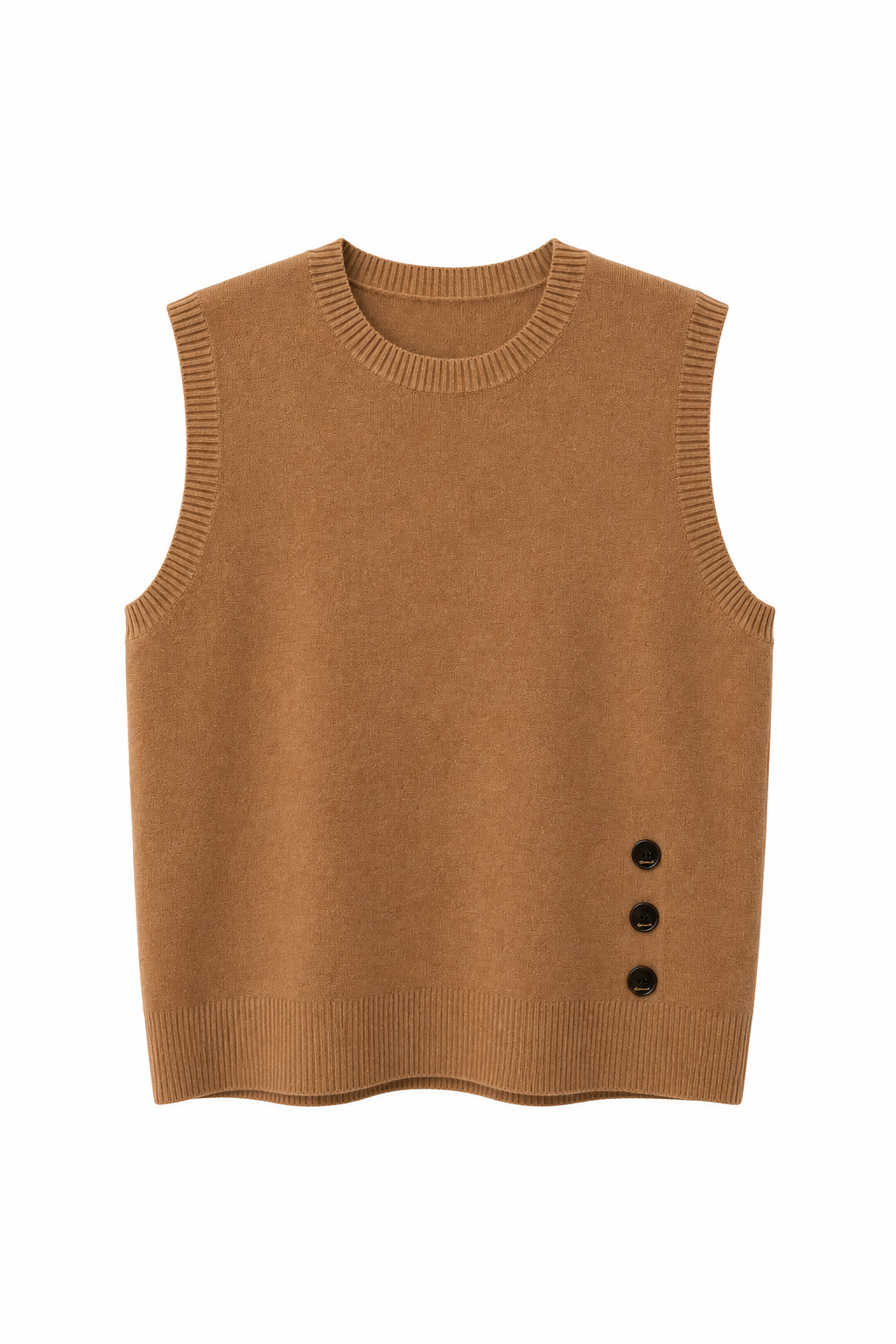 TOP SANS MANCHES EN MAILLE À BOUTONS LATÉRAUX