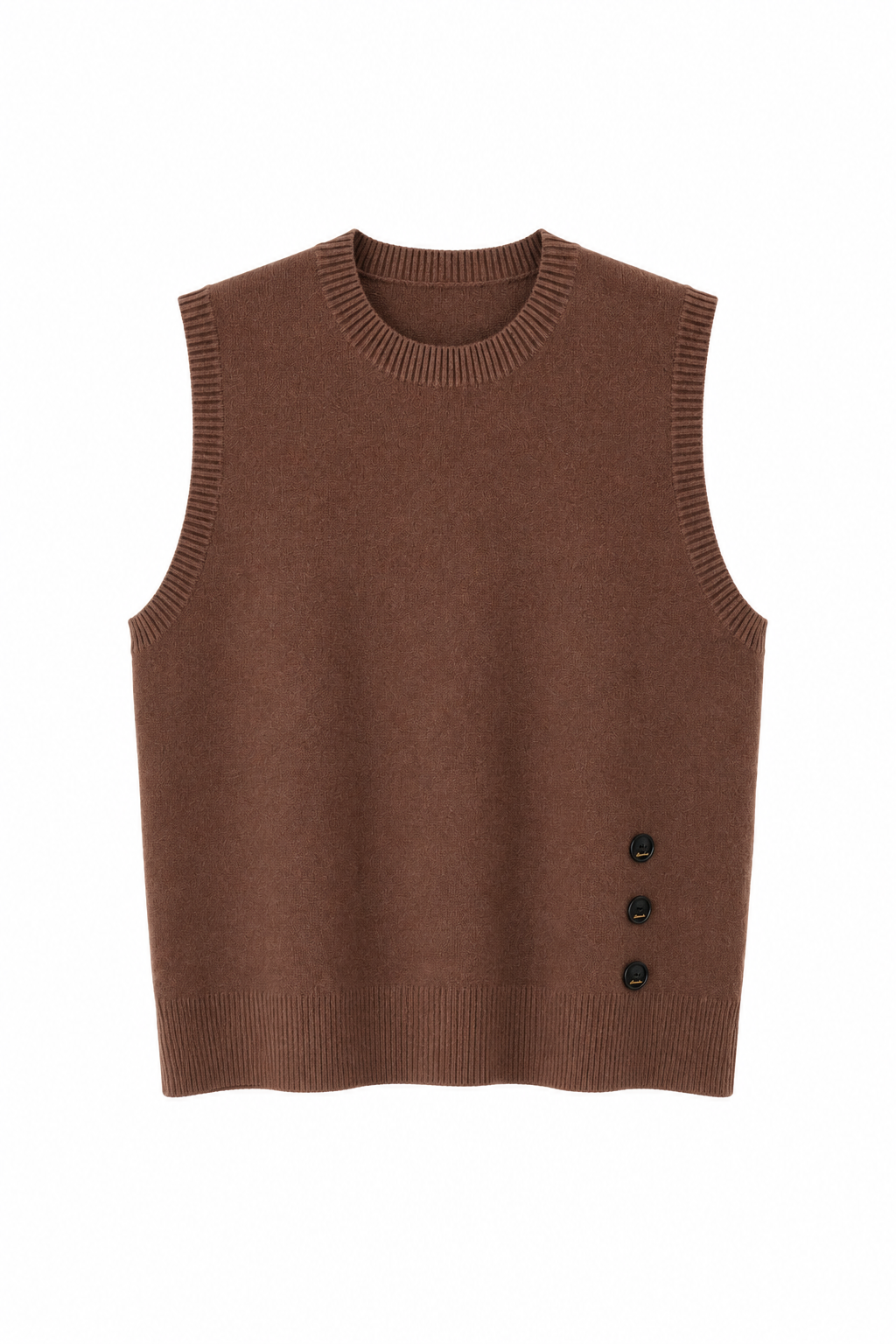 TOP SANS MANCHES EN MAILLE À BOUTONS LATÉRAUX