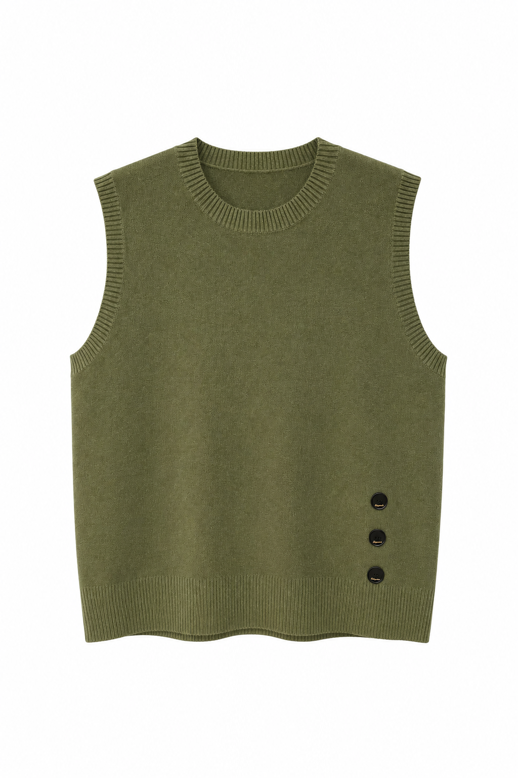 TOP SANS MANCHES EN MAILLE À BOUTONS LATÉRAUX