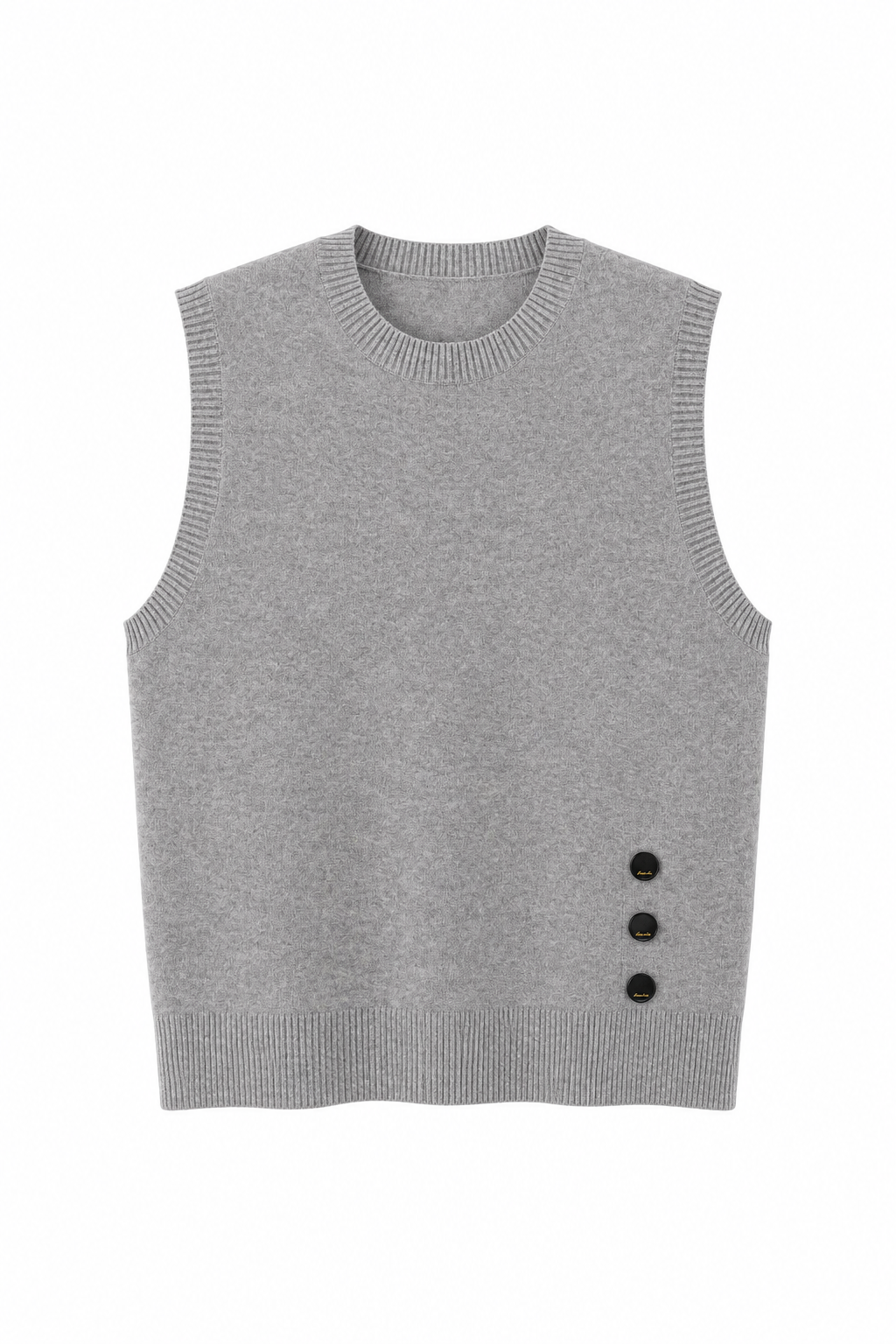 TOP SANS MANCHES EN MAILLE À BOUTONS LATÉRAUX