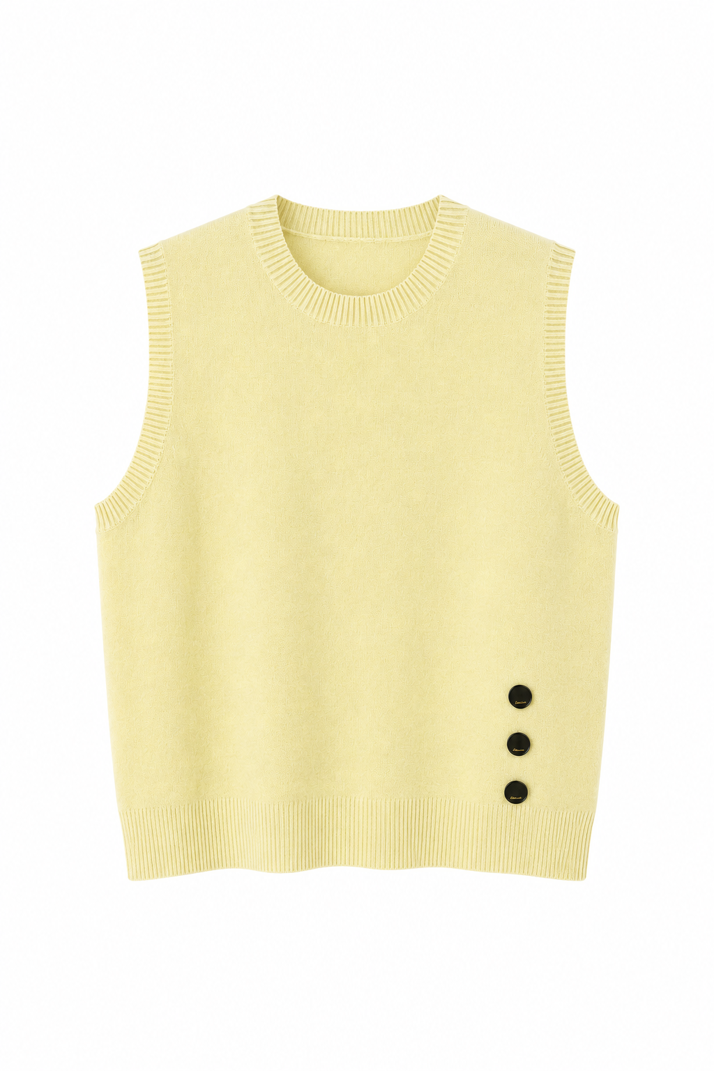 TOP SANS MANCHES EN MAILLE À BOUTONS LATÉRAUX