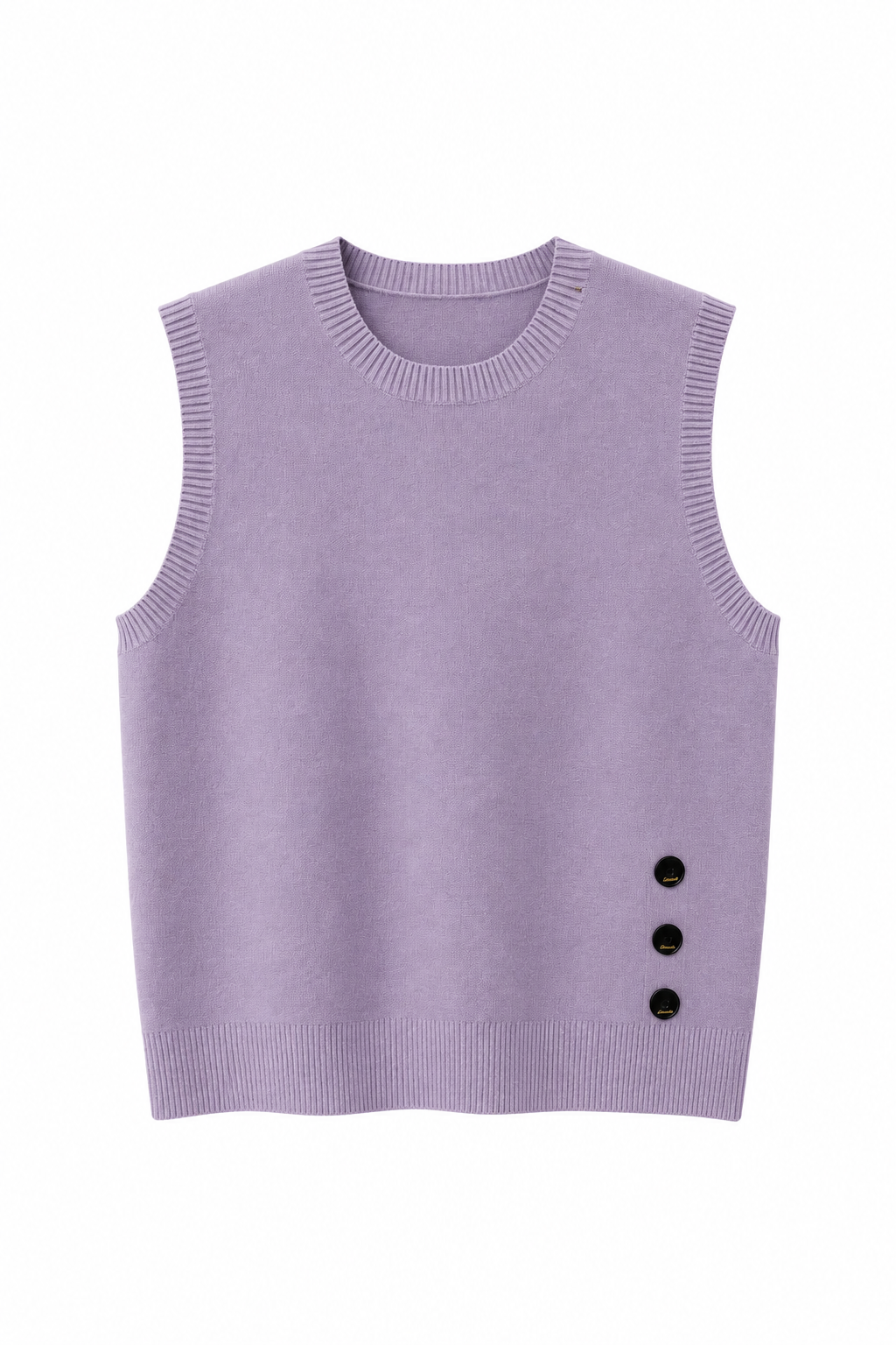 TOP SANS MANCHES EN MAILLE À BOUTONS LATÉRAUX