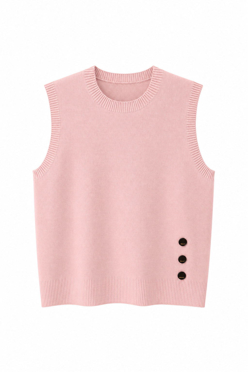 TOP SANS MANCHES EN MAILLE À BOUTONS LATÉRAUX