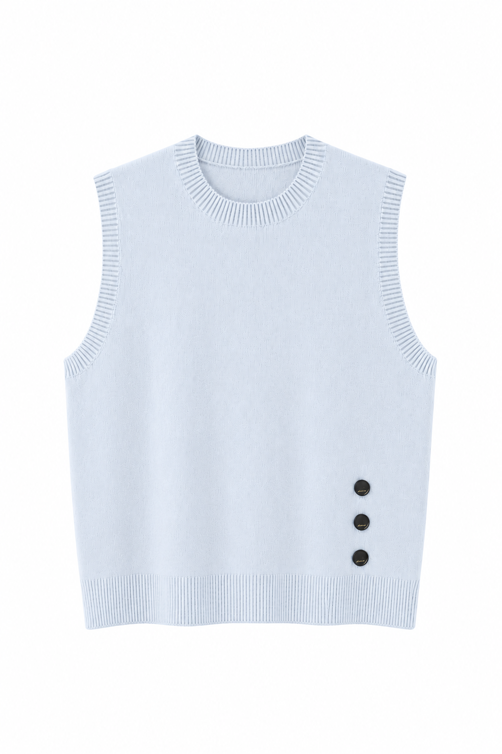 TOP SANS MANCHES EN MAILLE À BOUTONS LATÉRAUX