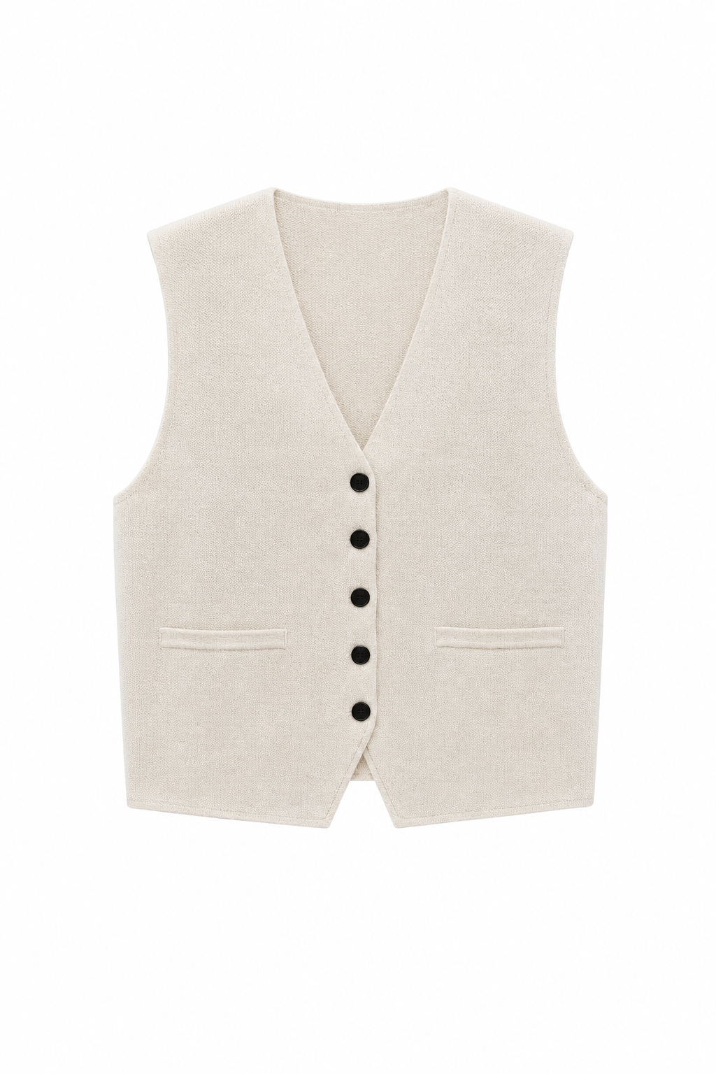 GILET SANS MANCHES EN MAILLE À BOUTONS