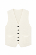 GILET SANS MANCHES EN MAILLE À BOUTONS