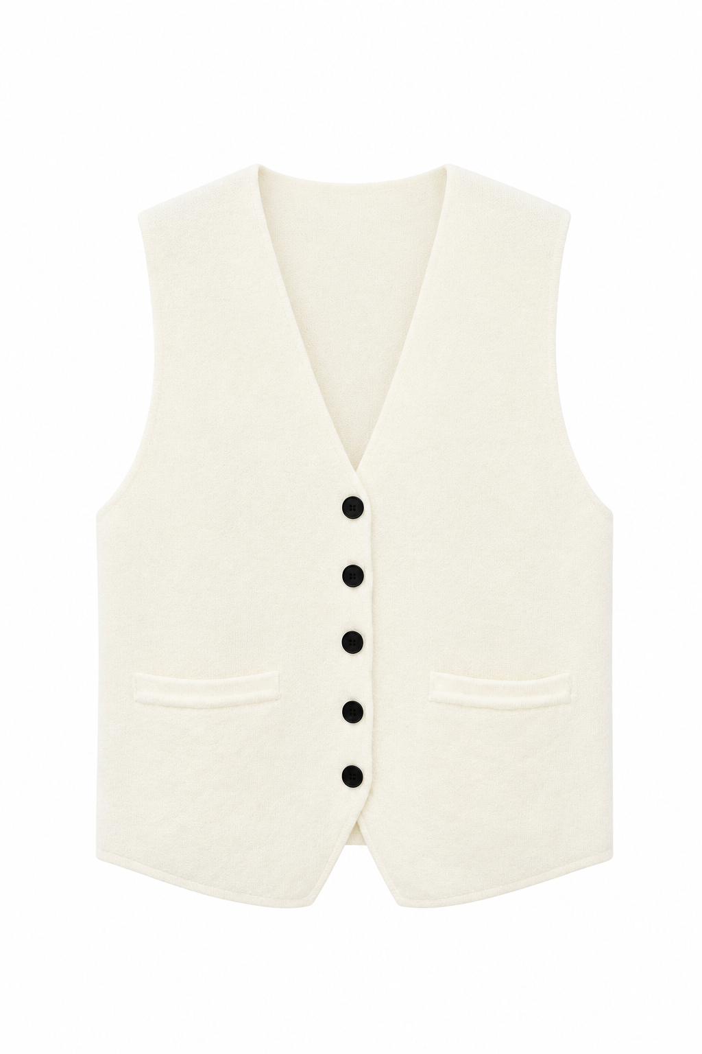 GILET SANS MANCHES EN MAILLE À BOUTONS