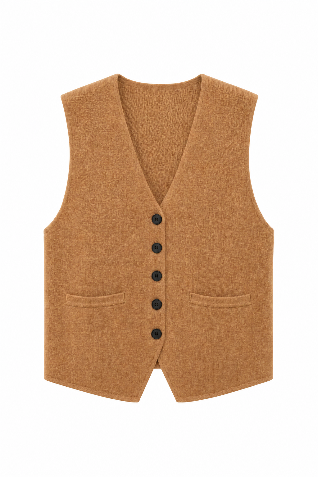 GILET SANS MANCHES EN MAILLE À BOUTONS