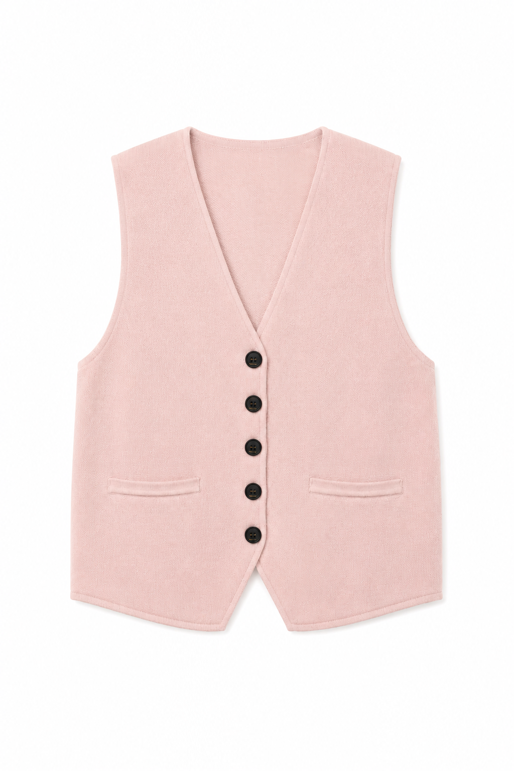 GILET SANS MANCHES EN MAILLE À BOUTONS