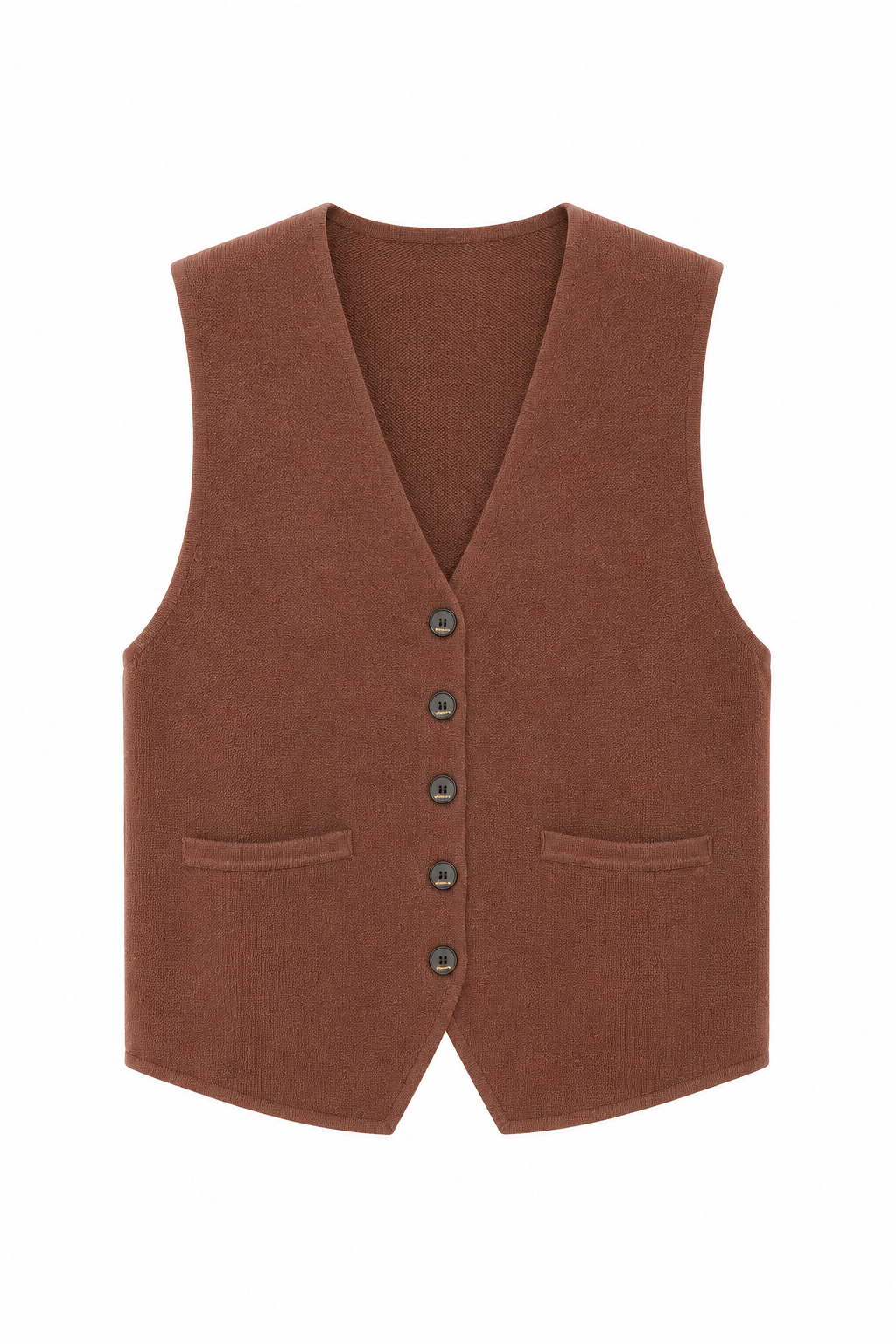GILET SANS MANCHES EN MAILLE À BOUTONS