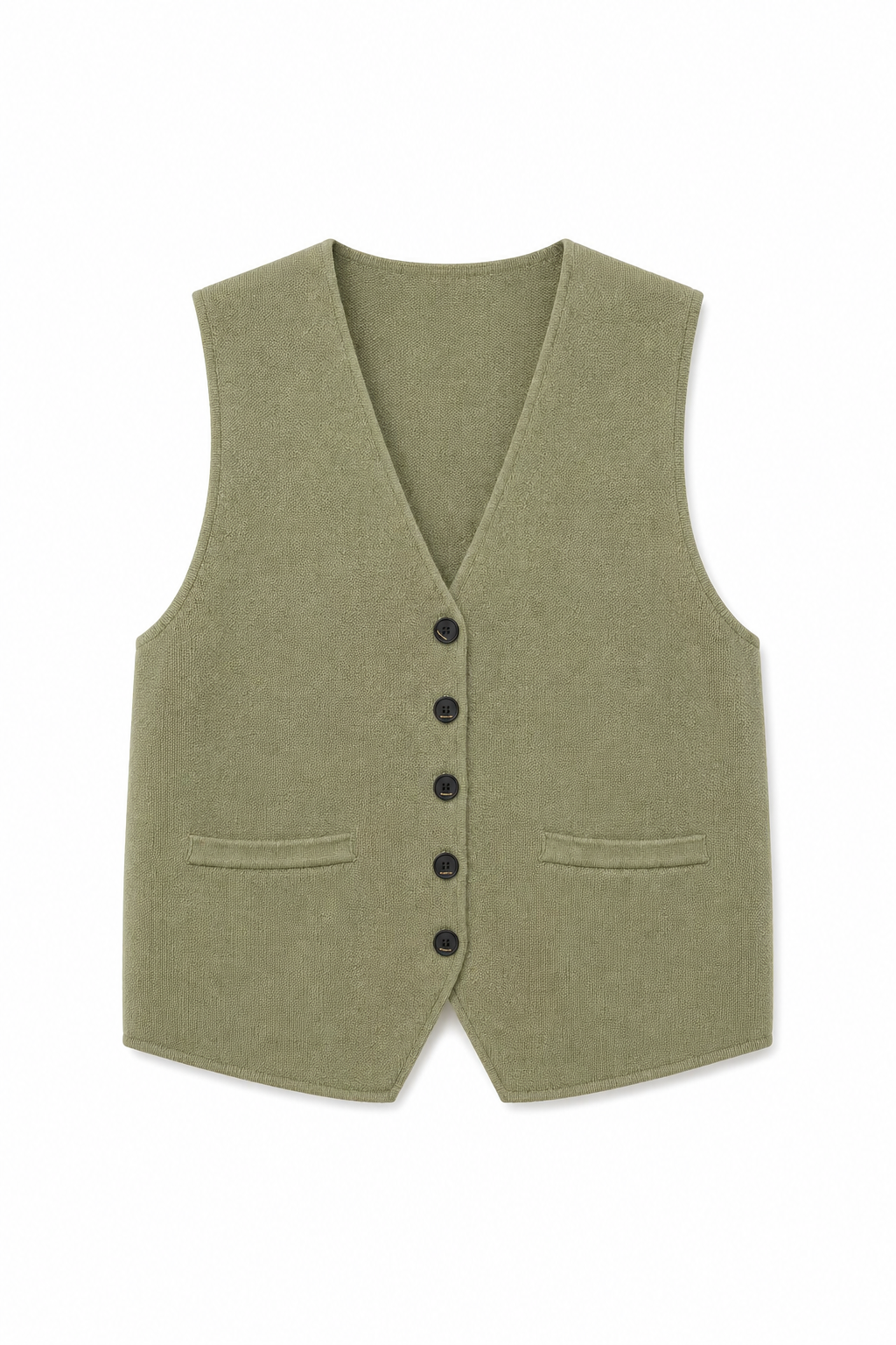 GILET SANS MANCHES EN MAILLE À BOUTONS