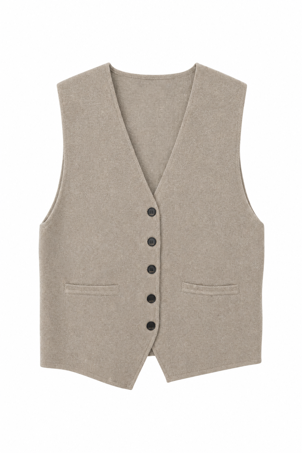 GILET SANS MANCHES EN MAILLE À BOUTONS
