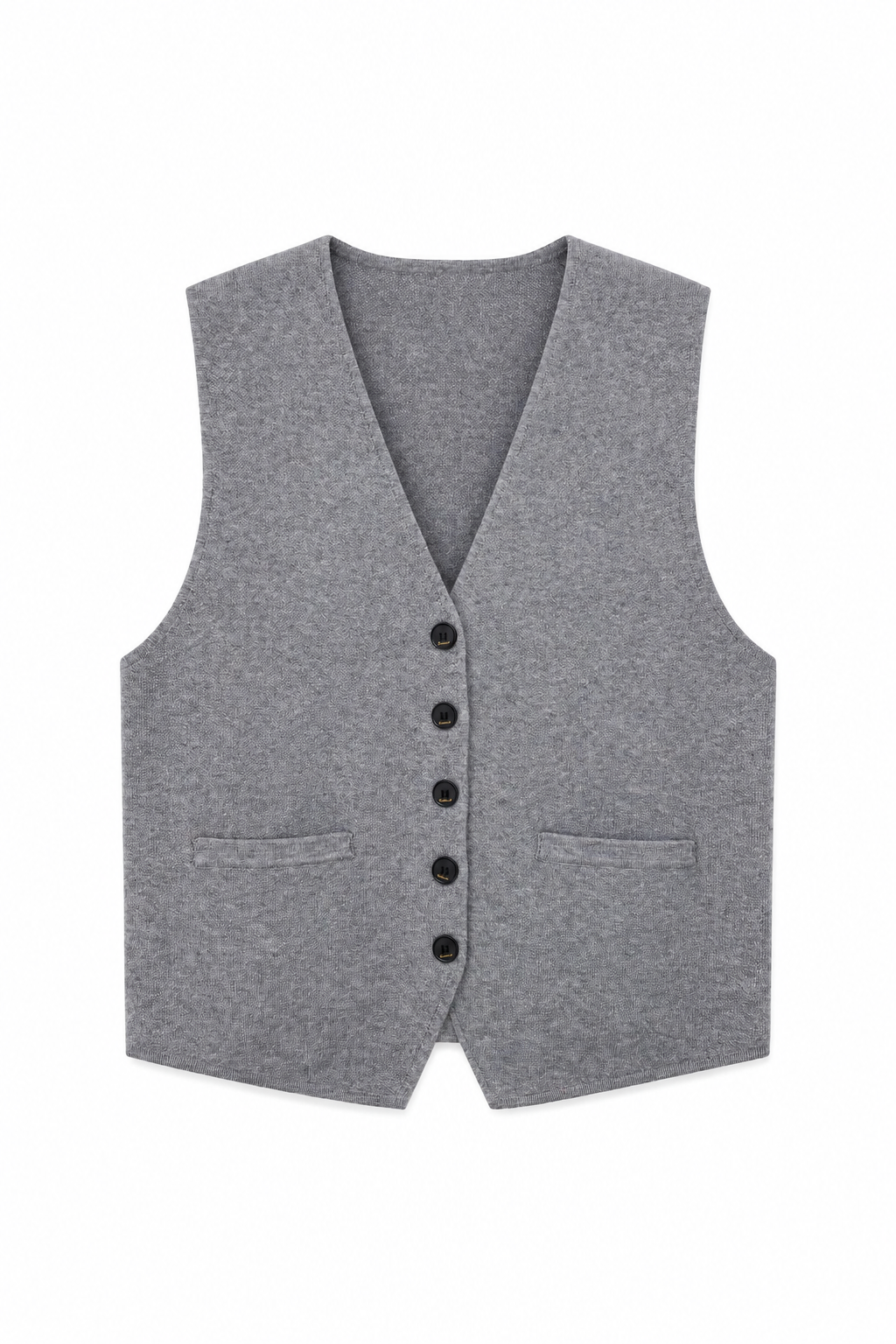 GILET SANS MANCHES EN MAILLE À BOUTONS