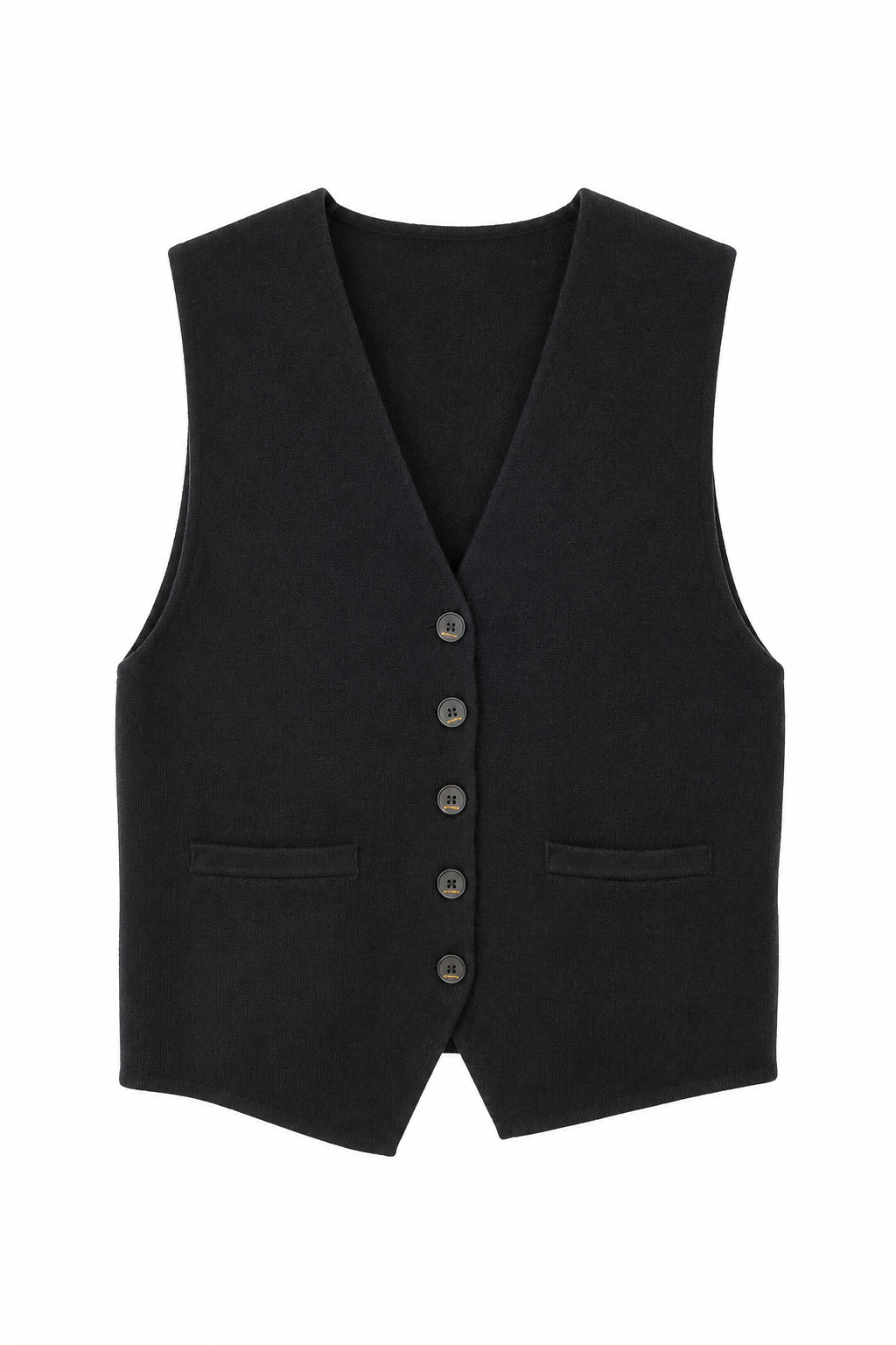 GILET SANS MANCHES EN MAILLE À BOUTONS