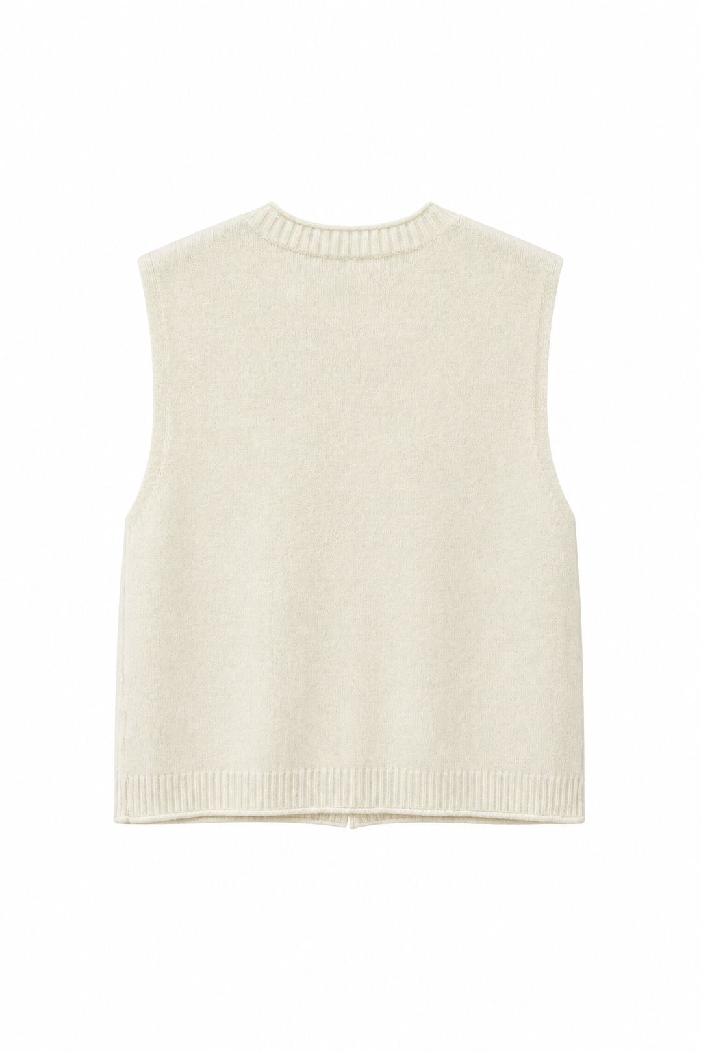 GILET SANS MANCHES EN MAILLE À POCHES
