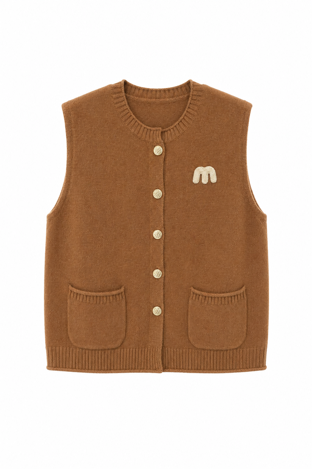 GILET SANS MANCHES EN MAILLE À POCHES