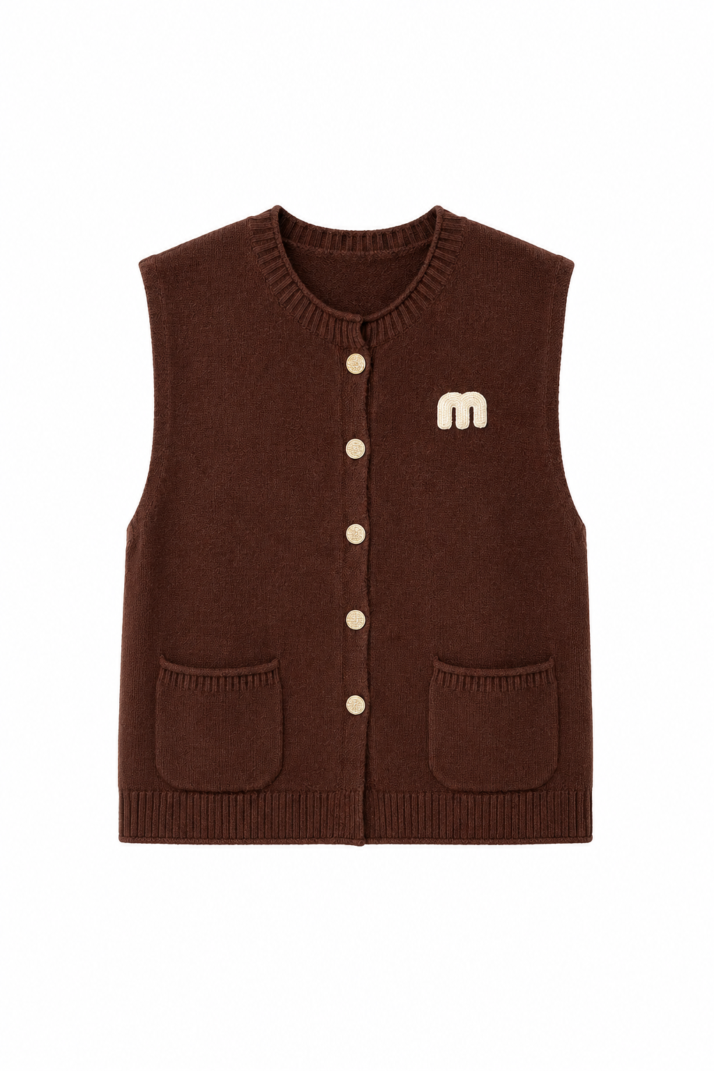 GILET SANS MANCHES EN MAILLE À POCHES