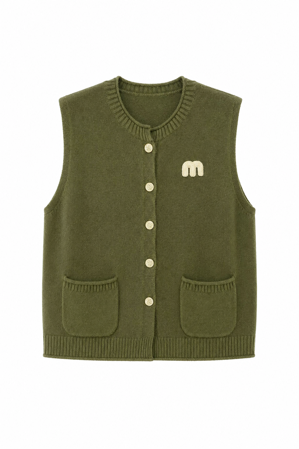 GILET SANS MANCHES EN MAILLE À POCHES