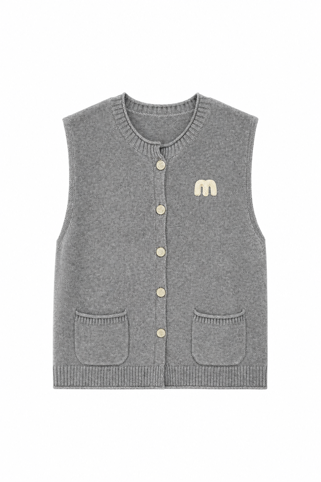 GILET SANS MANCHES EN MAILLE À POCHES