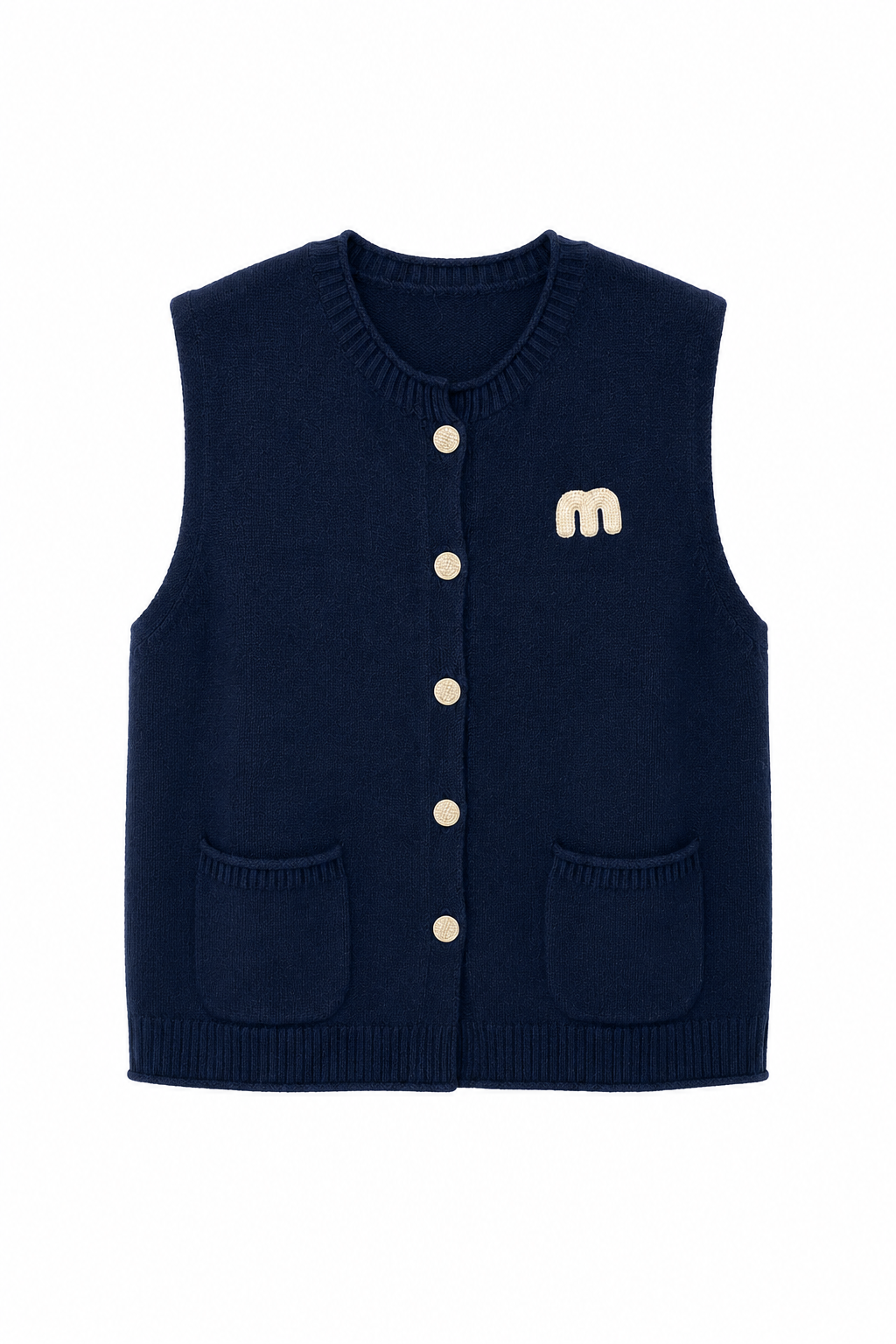 GILET SANS MANCHES EN MAILLE À POCHES