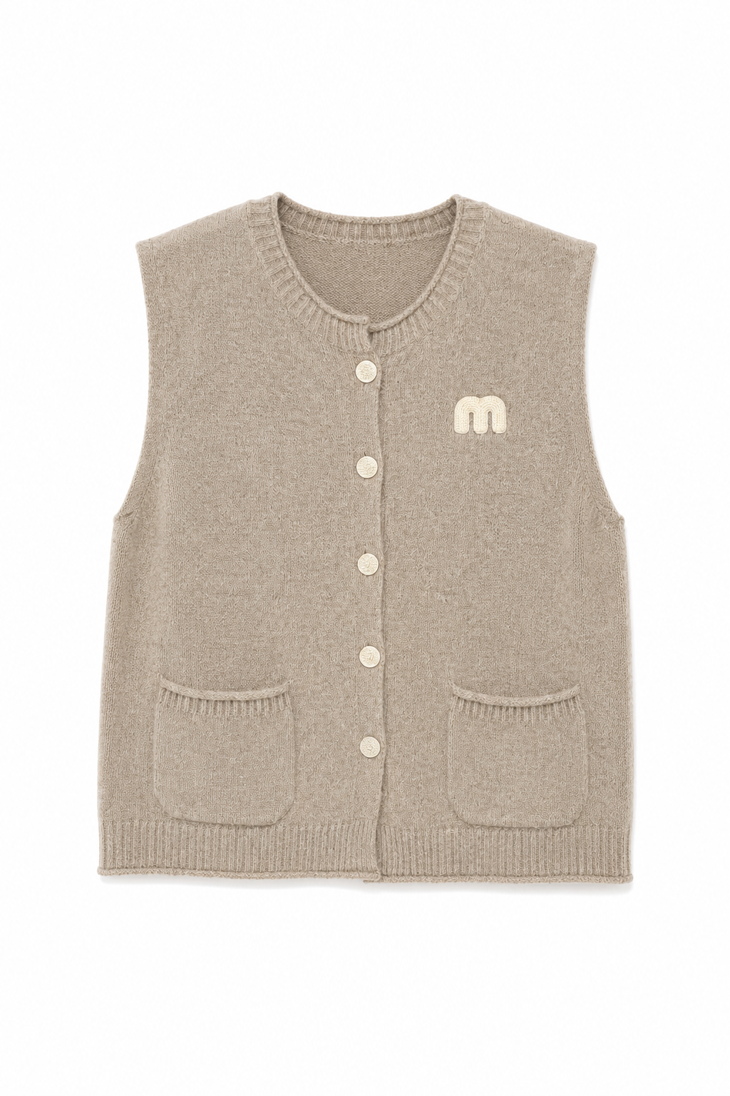 GILET SANS MANCHES EN MAILLE À POCHES