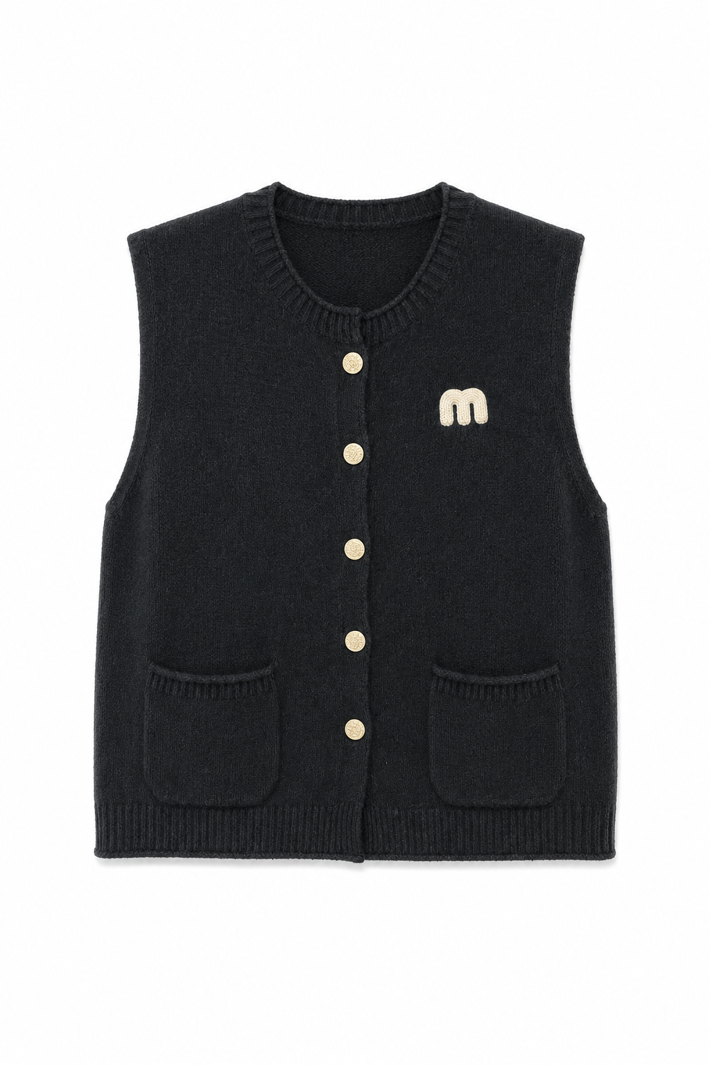 GILET SANS MANCHES EN MAILLE À POCHES