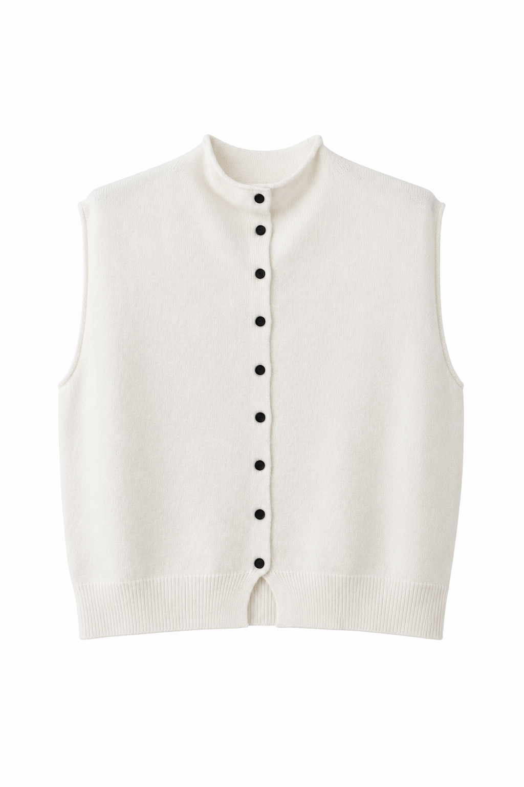 GILET PONCHO EN MAILLE À BOUTONS CONTRASTANTS
