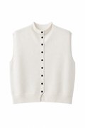 GILET PONCHO EN MAILLE À BOUTONS CONTRASTANTS