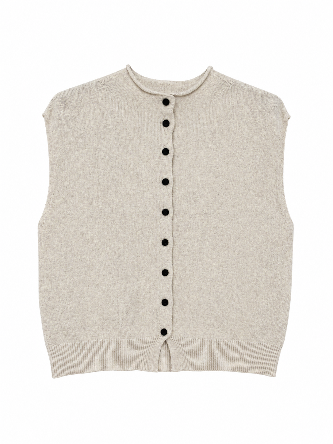 GILET PONCHO EN MAILLE À BOUTONS CONTRASTANTS