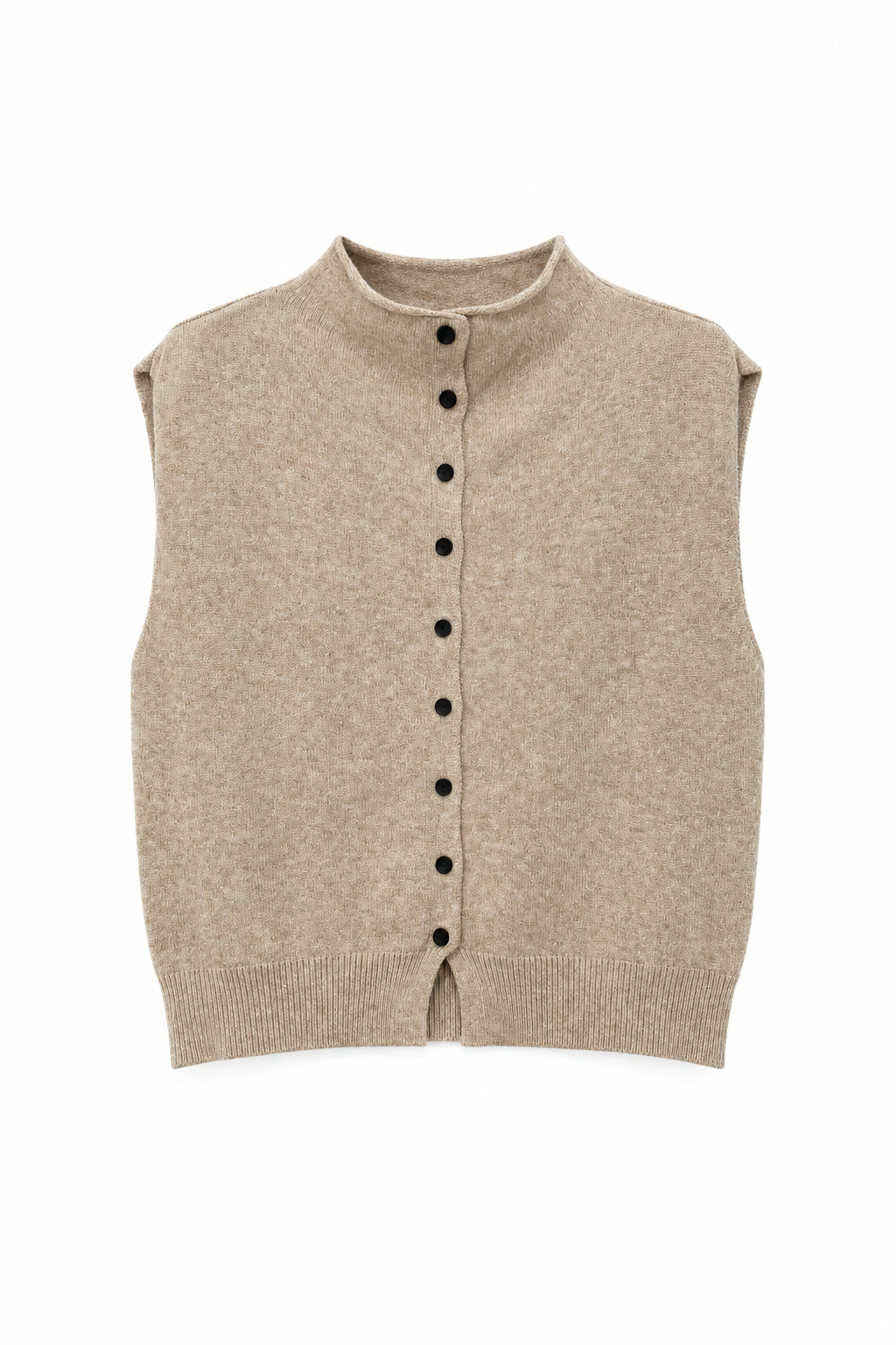 GILET PONCHO EN MAILLE À BOUTONS CONTRASTANTS