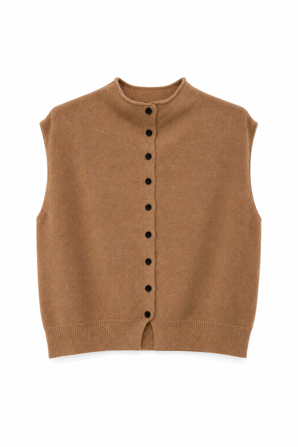 GILET PONCHO EN MAILLE À BOUTONS CONTRASTANTS