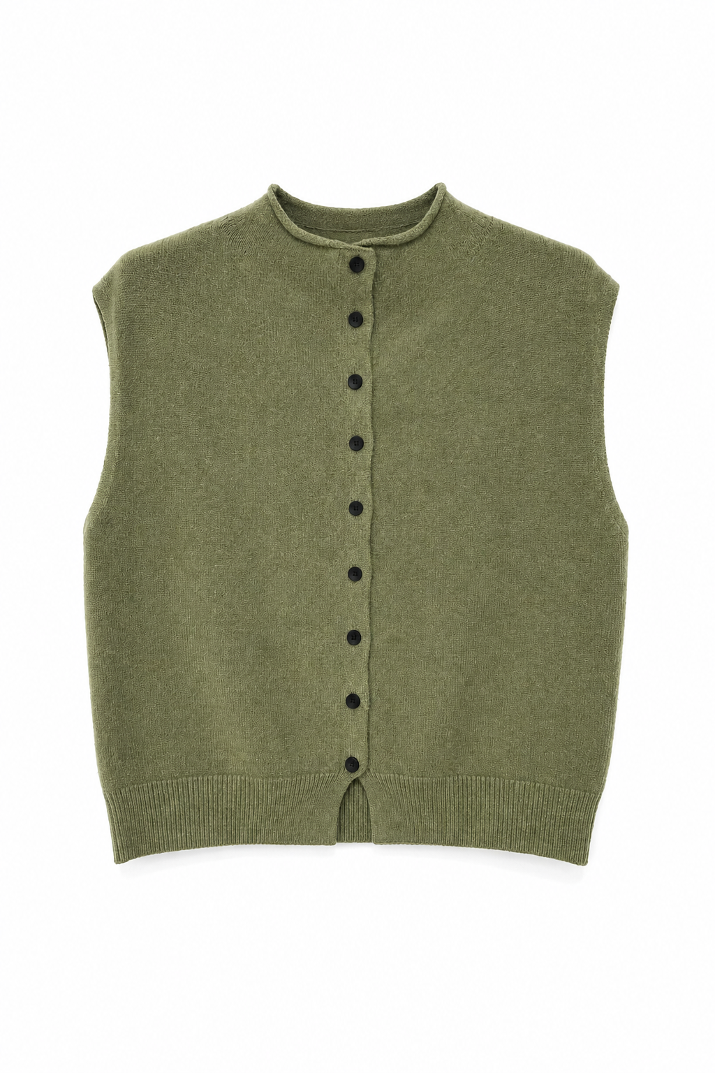 GILET PONCHO EN MAILLE À BOUTONS CONTRASTANTS