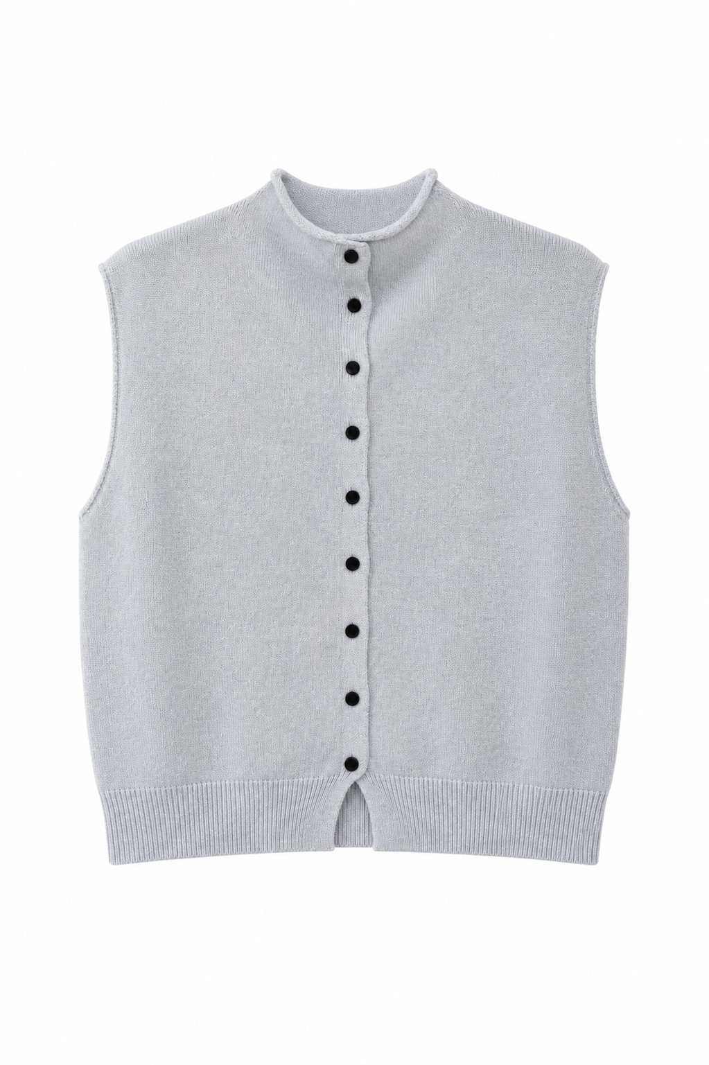 GILET PONCHO EN MAILLE À BOUTONS CONTRASTANTS