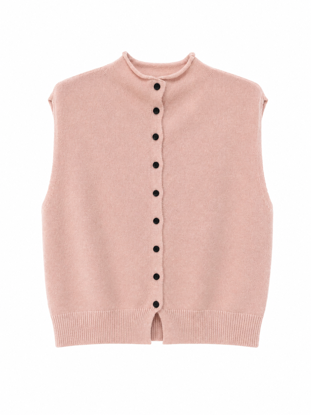 GILET PONCHO EN MAILLE À BOUTONS CONTRASTANTS