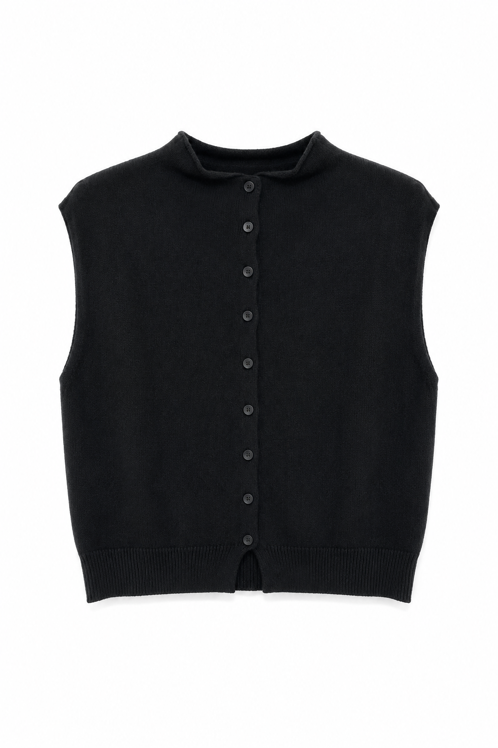 GILET PONCHO EN MAILLE À BOUTONS CONTRASTANTS