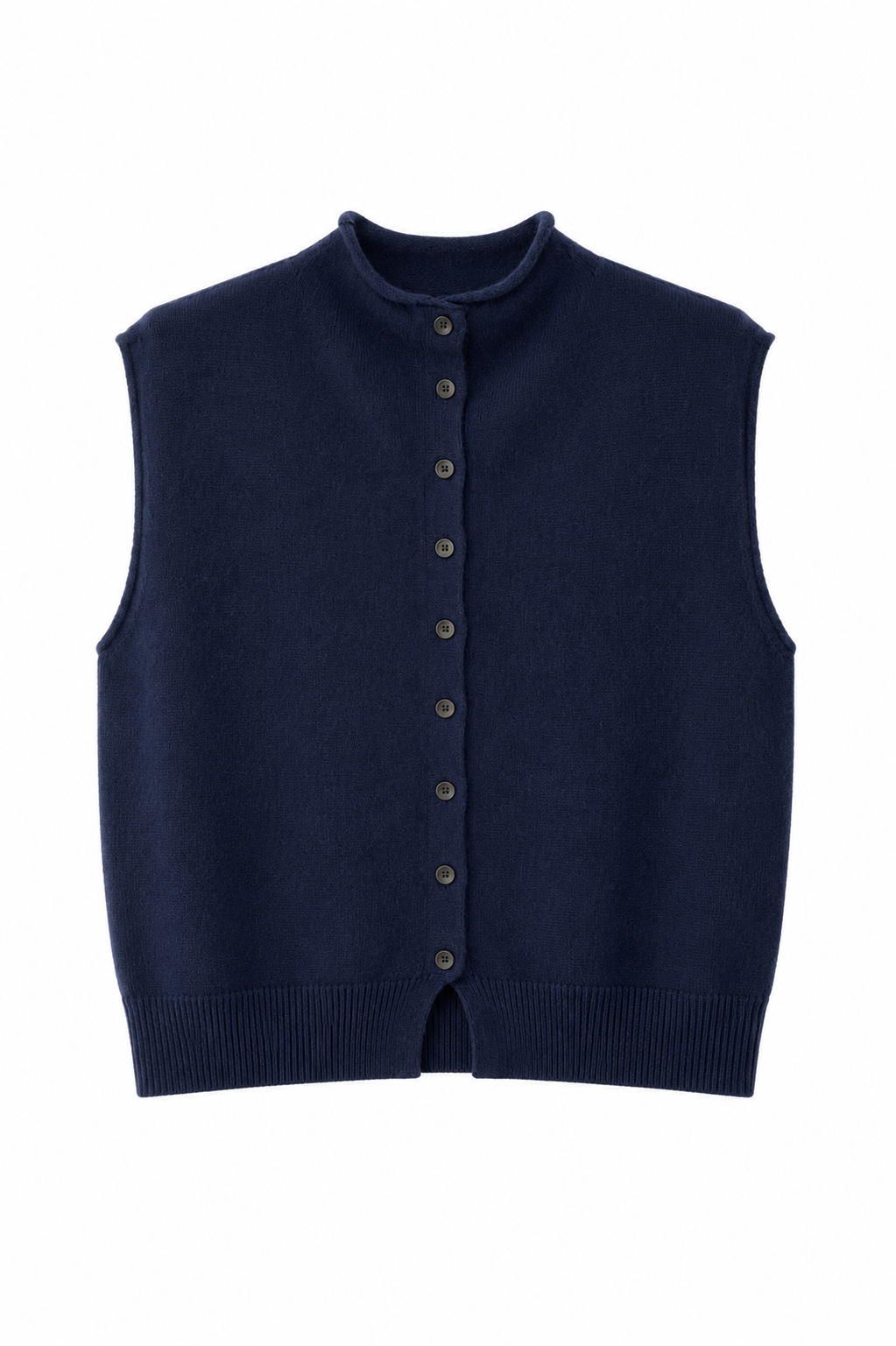 GILET PONCHO EN MAILLE À BOUTONS CONTRASTANTS