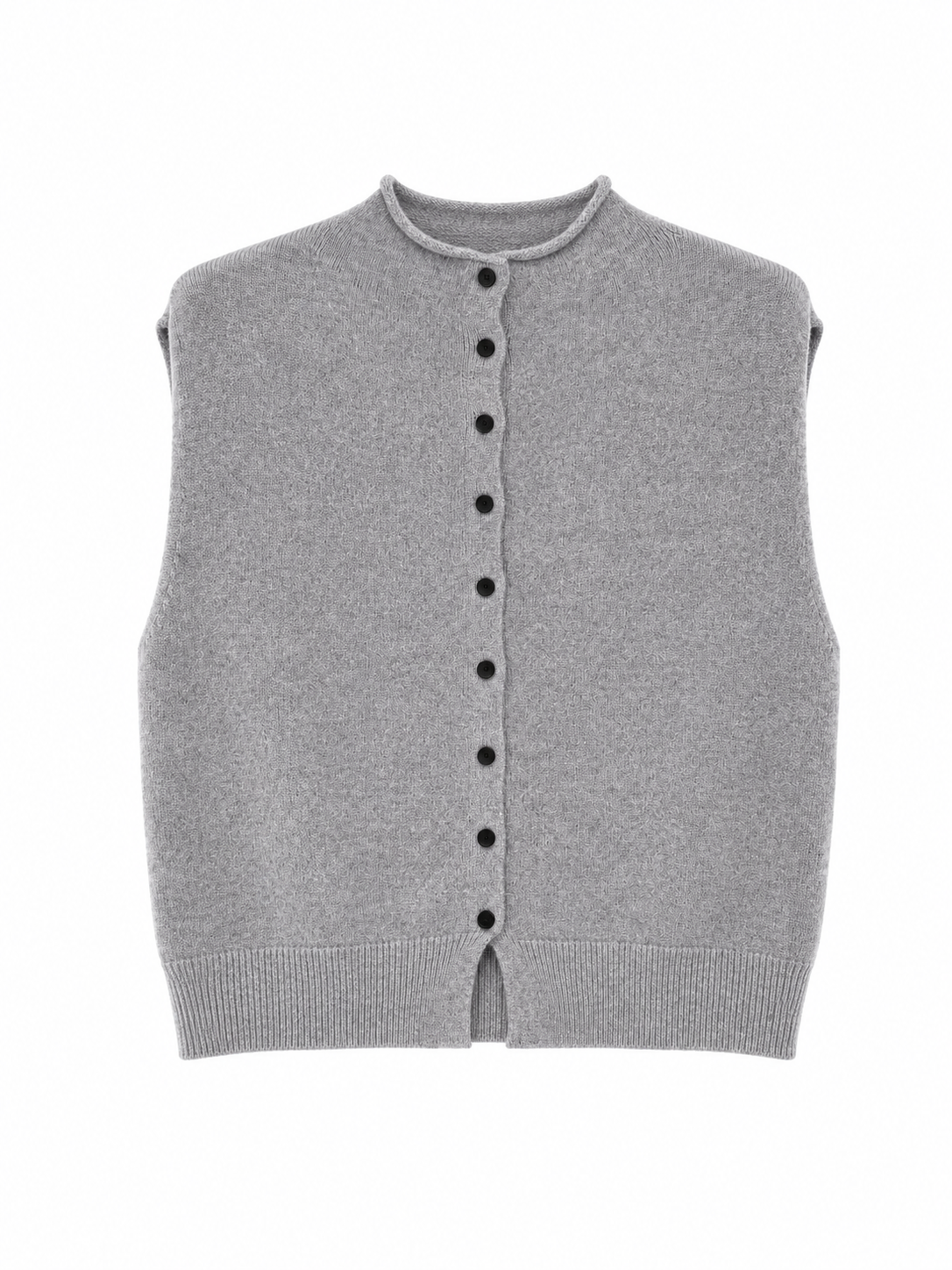 GILET PONCHO EN MAILLE À BOUTONS CONTRASTANTS