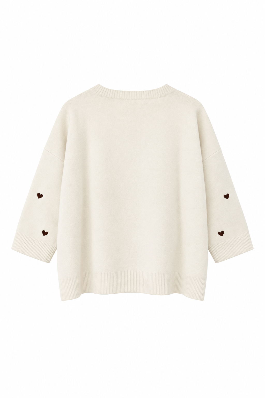 Pull En Maille À Motifs Cœurs - vue de face