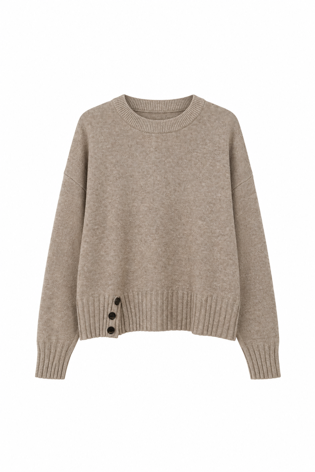 Pull En Maille À Boutons Décoratifs - vue de face
