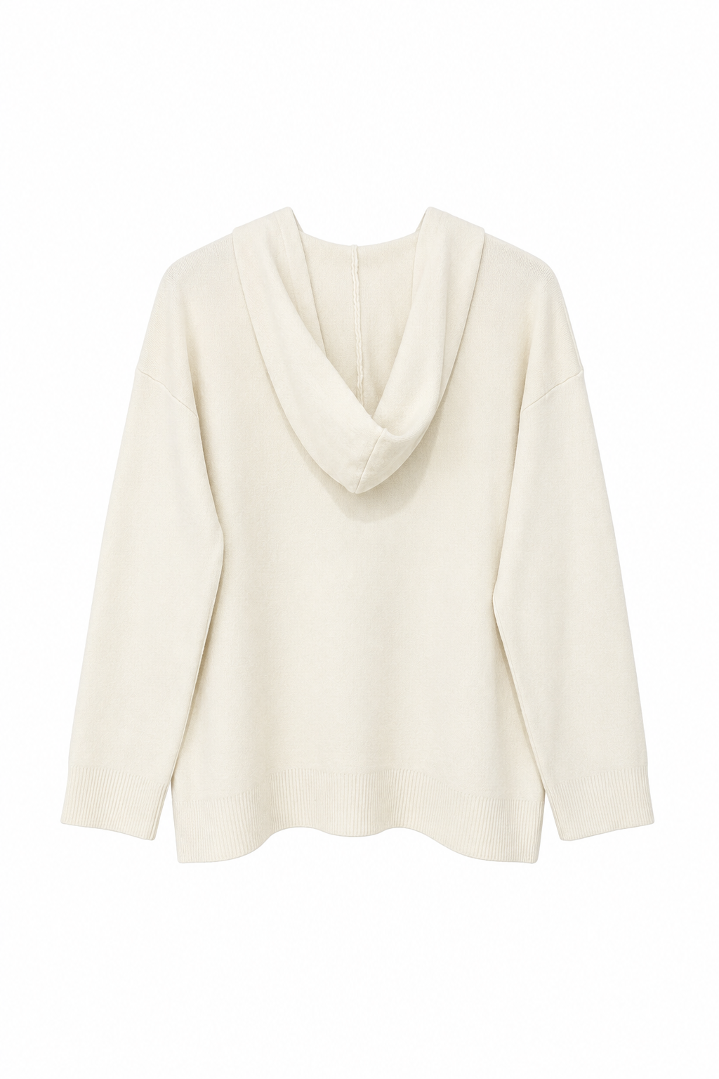 Pull Poncho À Capuche Et Boutons Latéraux - vue de face