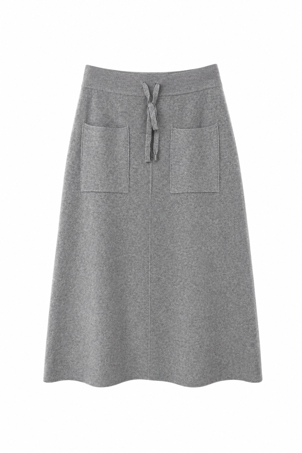 Jupe Midi En Maille À Poches Plaquées - vue de face