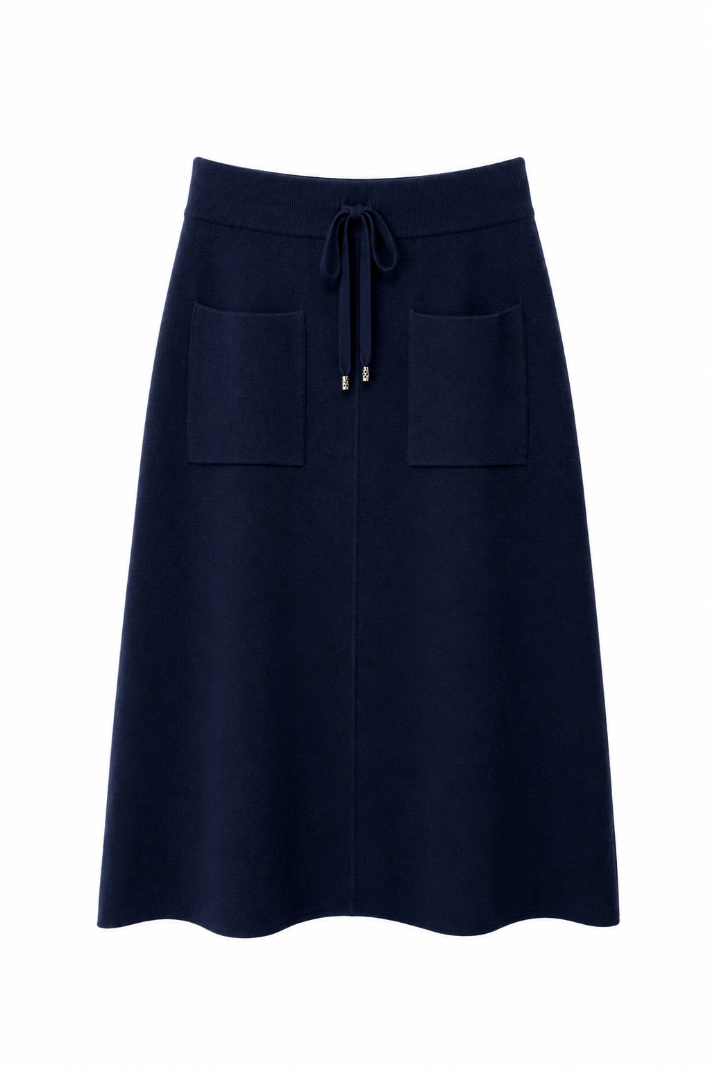 Jupe Midi En Maille À Poches Plaquées - vue de face