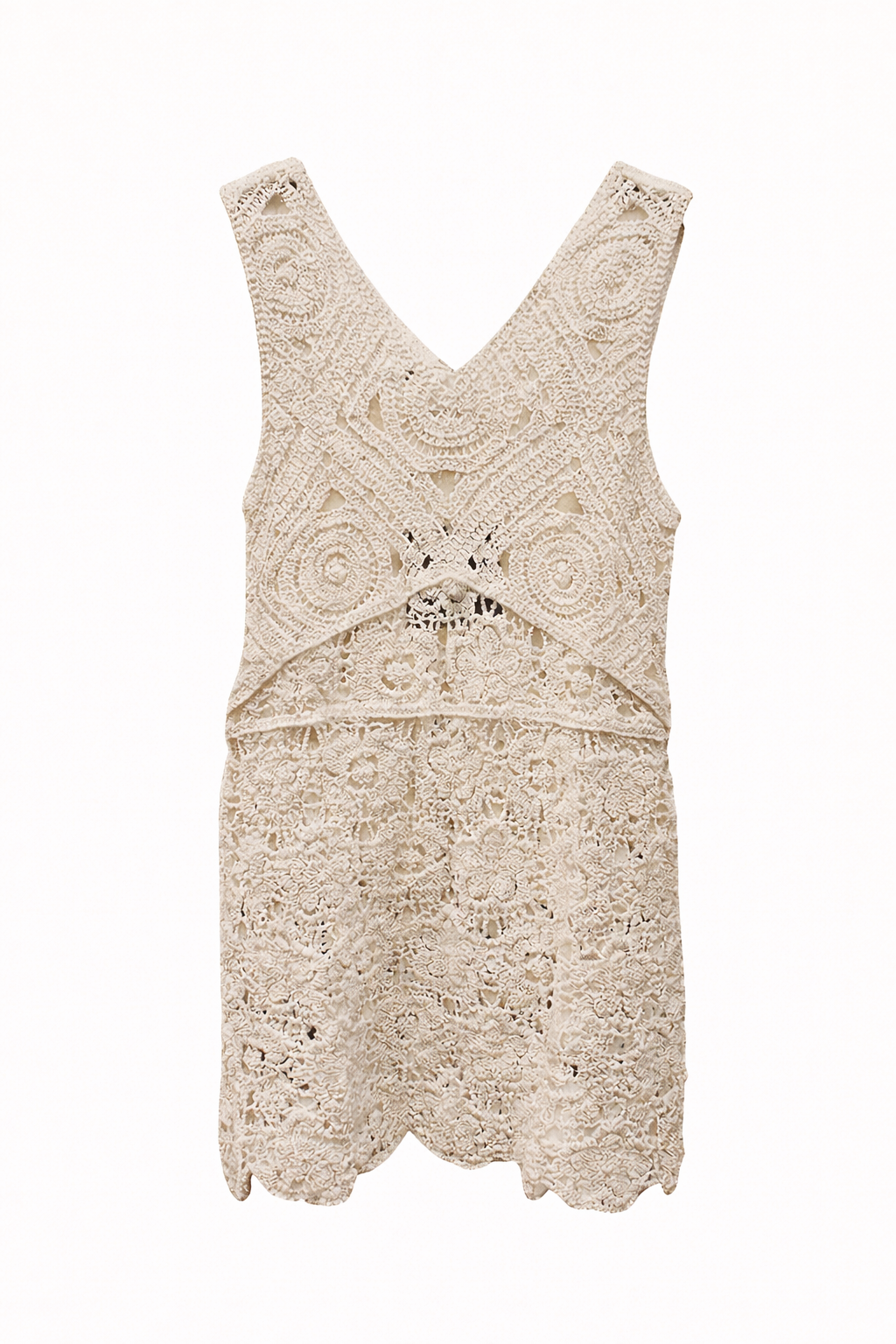 Robe courte ajourée en crochet