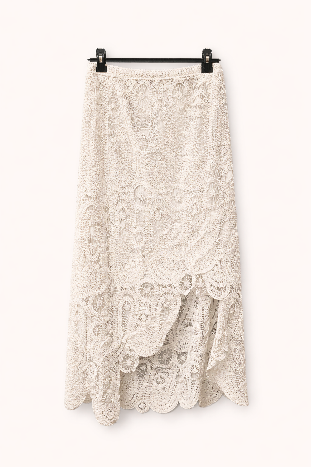 Jupe midi ajourée en crochet
