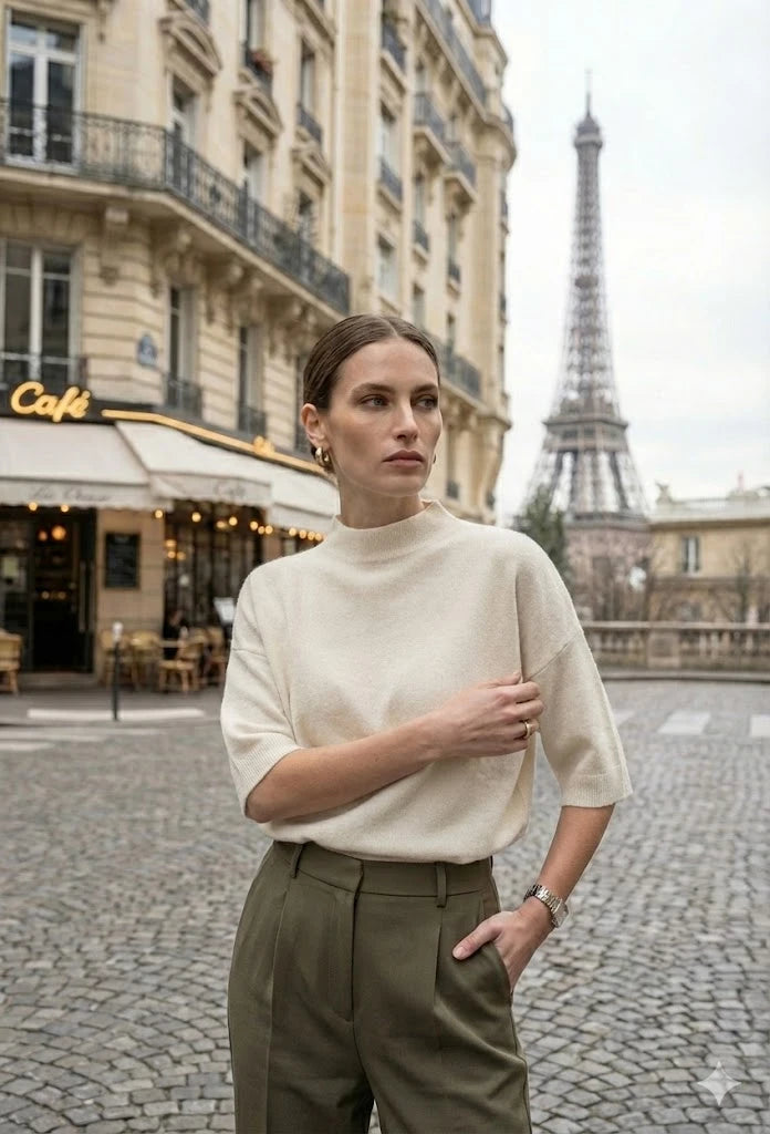 Justine&co Pulls en Maille col round manche courte